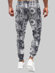 Paisley Pattern Drawstring Sweatpants Loose Fit Pants Men's Casual Joggers