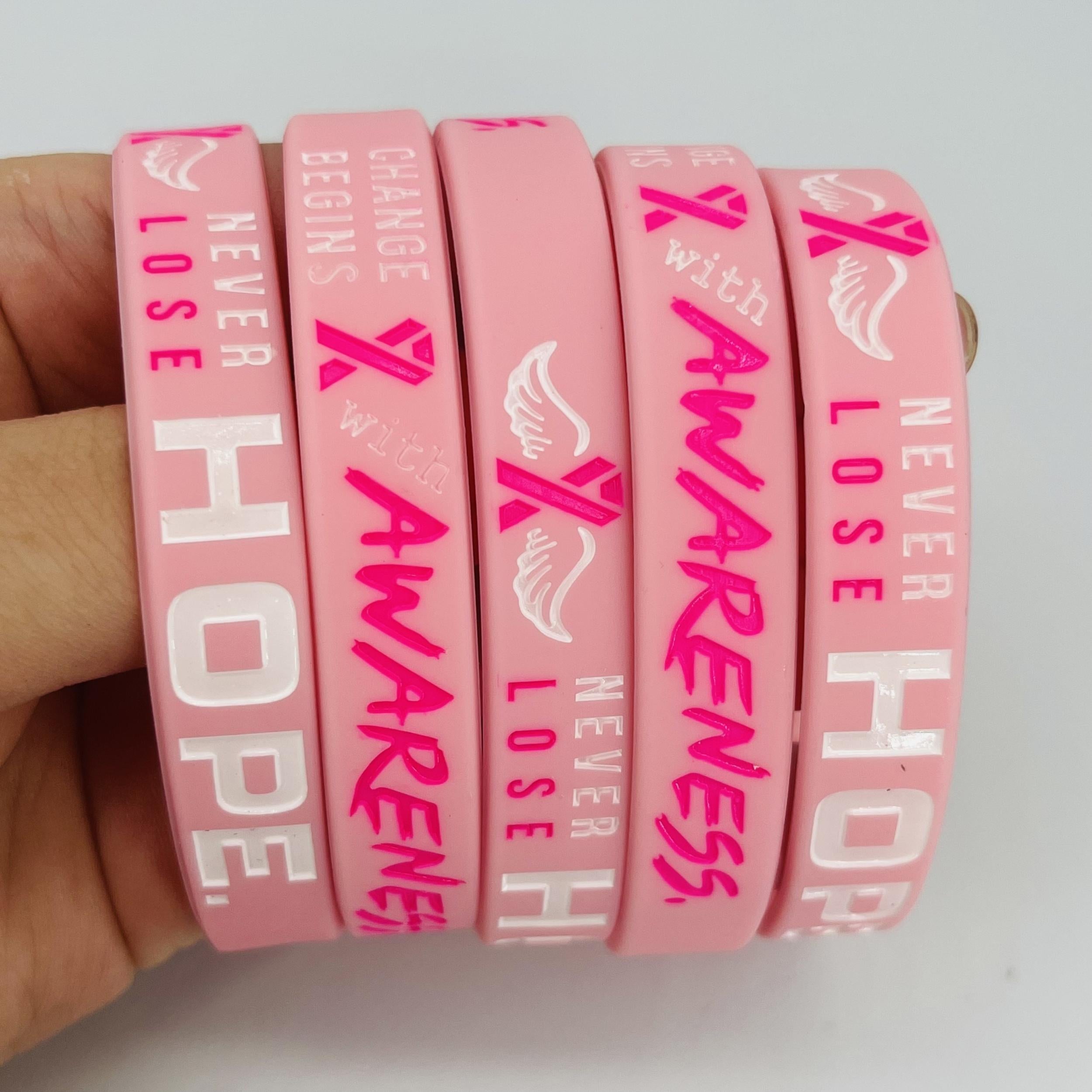5pcs Hope and Courage Silicone Bracelet Wristband for Inspiration