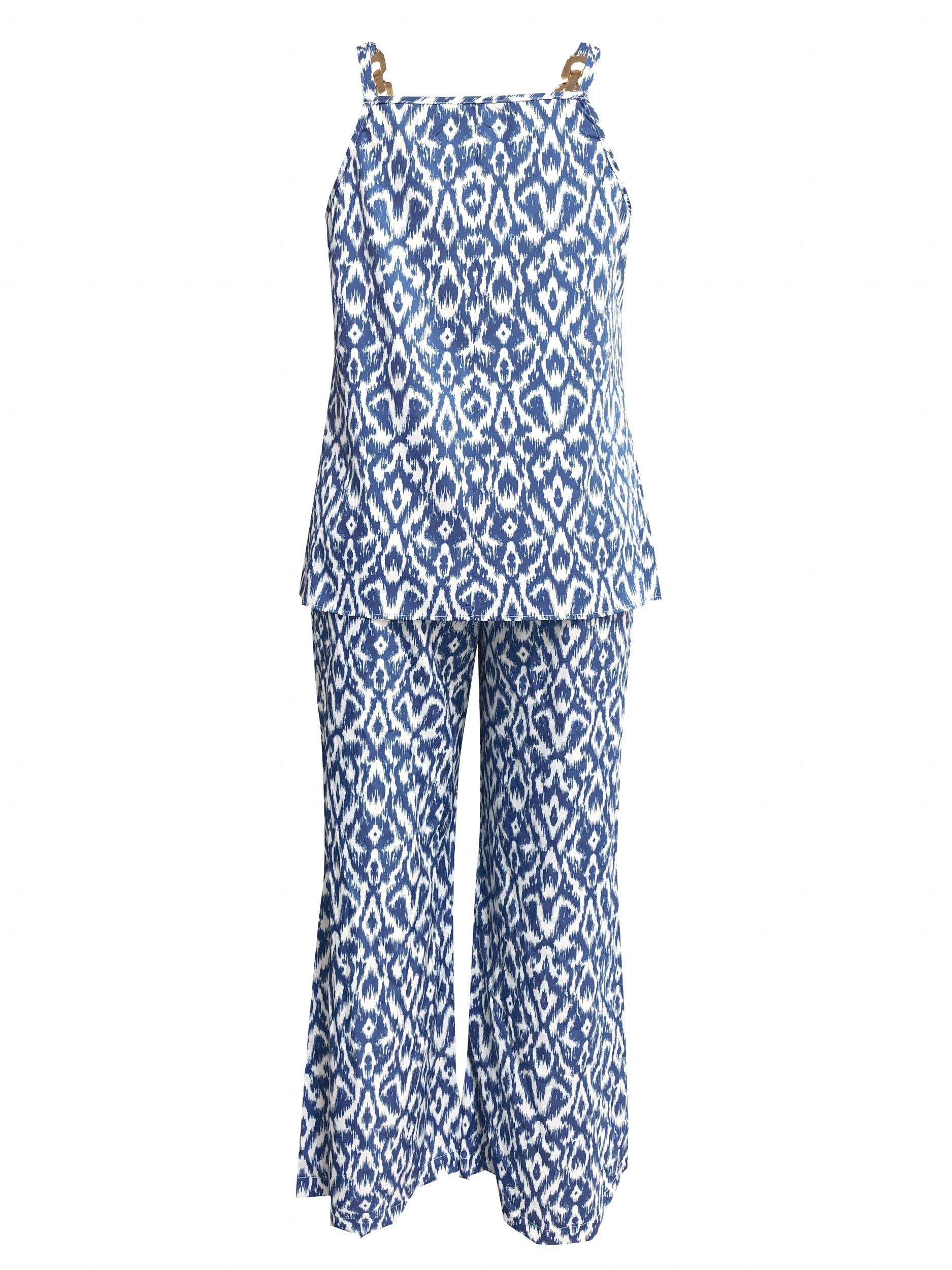 Paisley Print Tank Top & Pants Boho Outfit Set