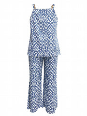 Paisley Print Tank Top & Pants Boho Outfit Set
