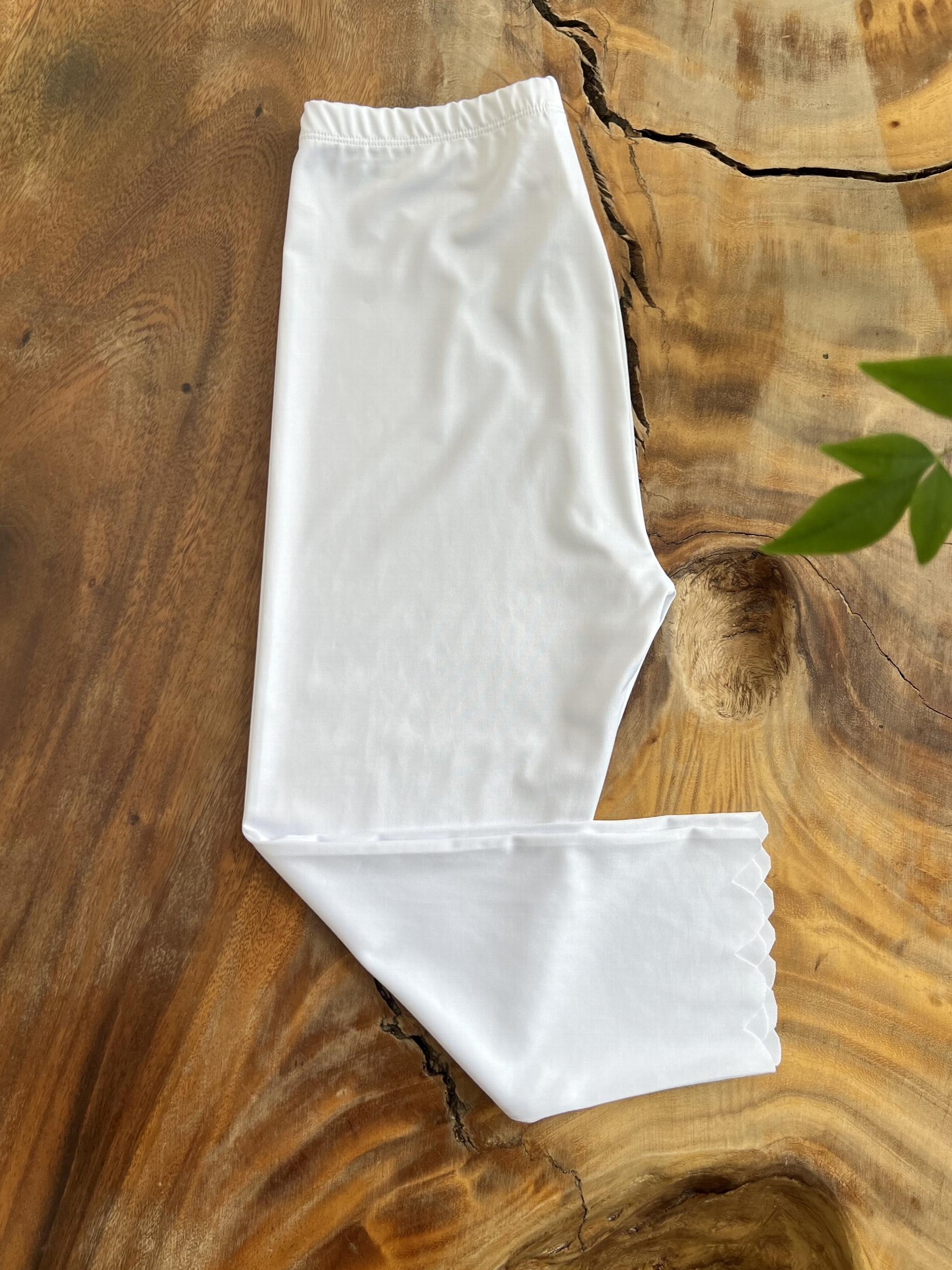 Scallop Trim Skinny Capris Leggings Casual Crop Leggings