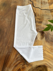 Scallop Trim Skinny Capris Leggings Casual Crop Leggings