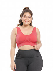 Sports Bra Women's Plus Breathable Mesh Hollow Out Yoga Running