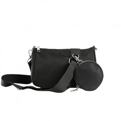 2Pcs Square Nylon Bag Set - Small Shoulder Bag with Coin Purse