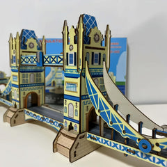 DIY 3D Tower Bridge Wooden Building Decoration & Puzzle Toy