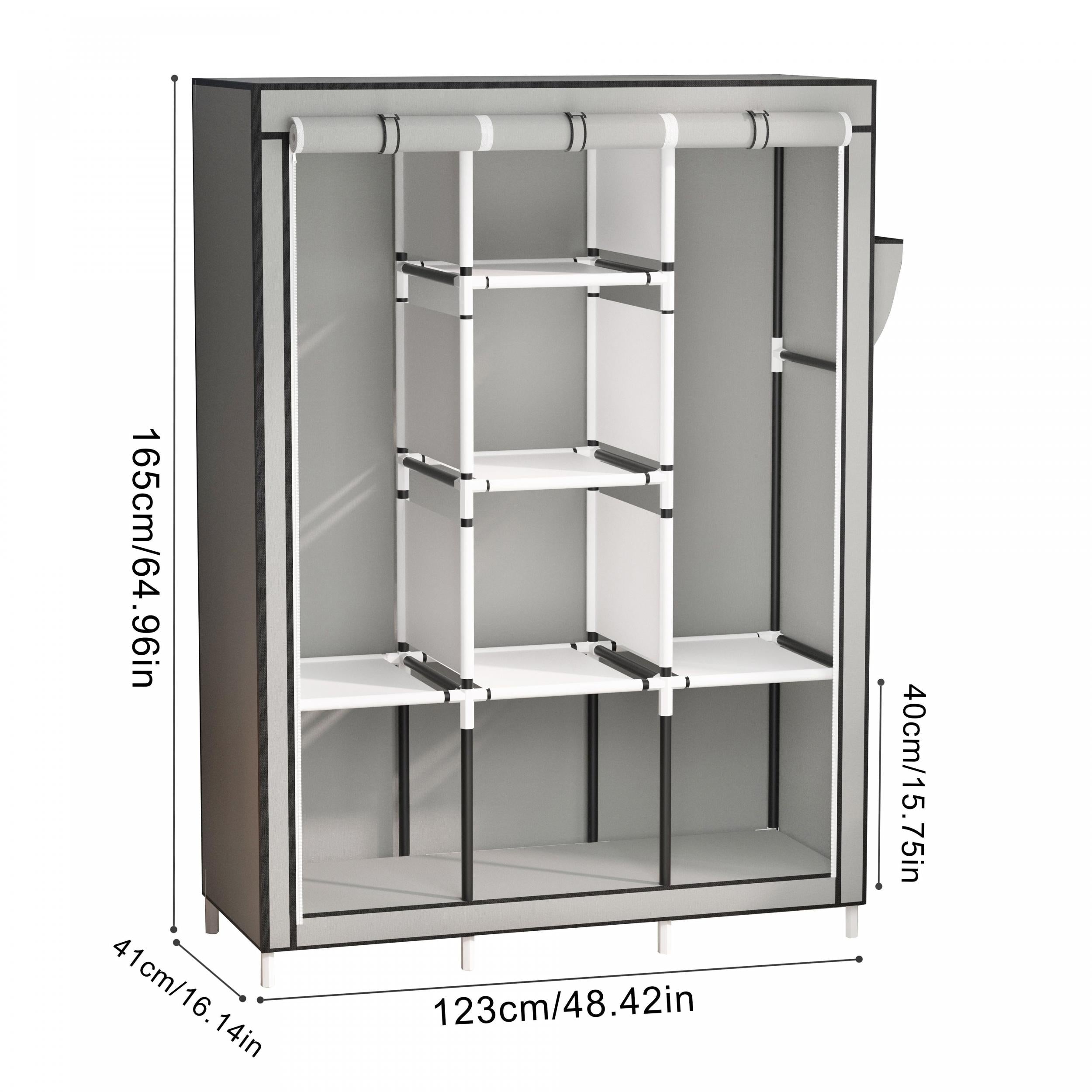 1pc Carbon Steel Wardrobe Household Bedroom Cloth Wardrobe Modern Storage Rack