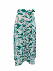 Floral Print Bow Split Skirt Boho Maxi Skirt