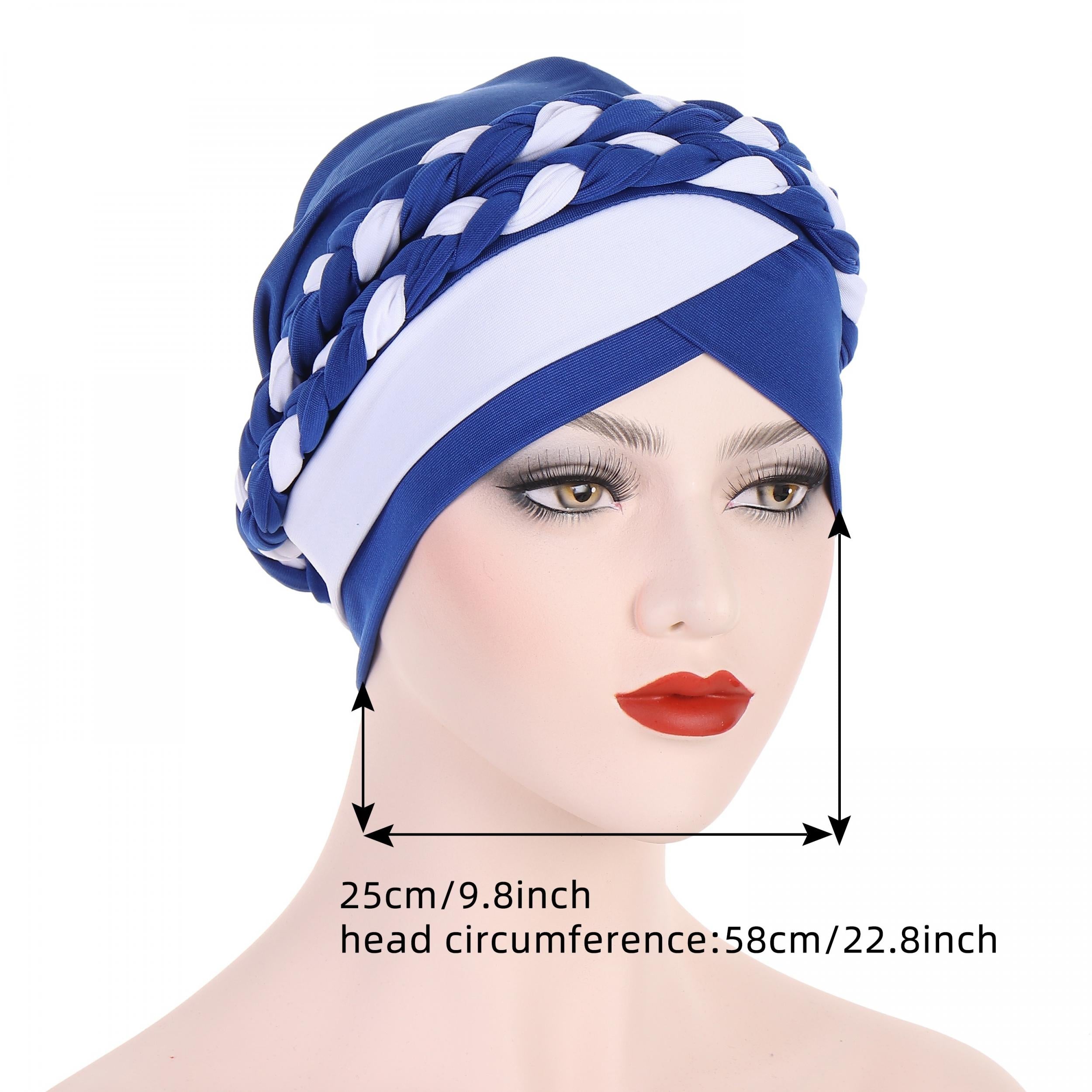 Double Braided Turban Cap Pre tied Headwrap Casual Beanie
