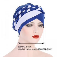 Double Braided Turban Cap Pre tied Headwrap Casual Beanie