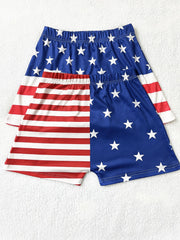 American Flag Print Shorts 2 Pack Sexy Elastic Waist Independence Shorts