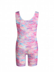 3pcs Girls Rainbow Stripped 1 piece Gymnastics Romper Set