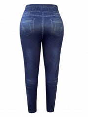 Denim Print High Rise Skinny Leggings