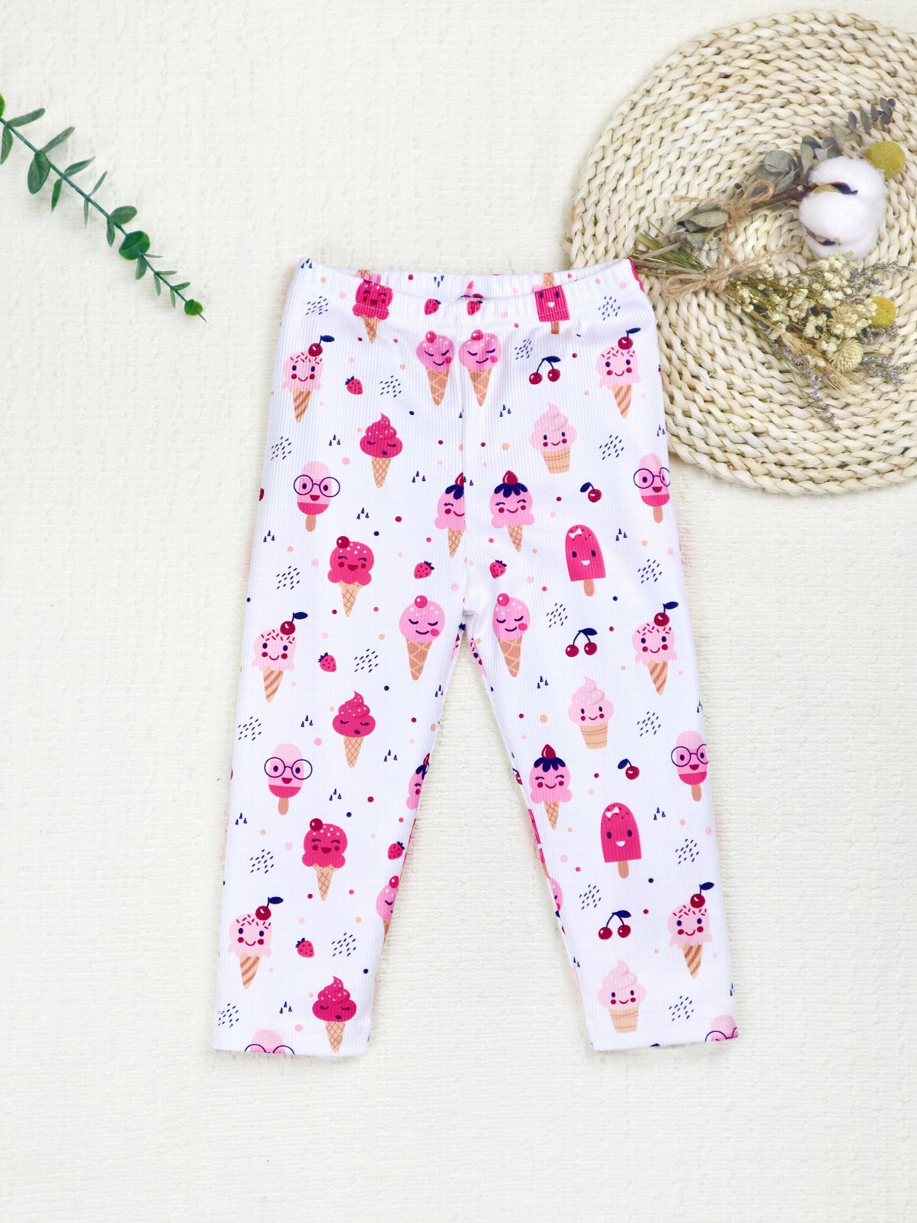 Pastry Graphic Baby Girls Leggings Casual Pants
