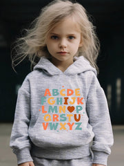 2pcs Sweet Alphabet Graphic Hoodies Pants Set Outfits Spring Fall
