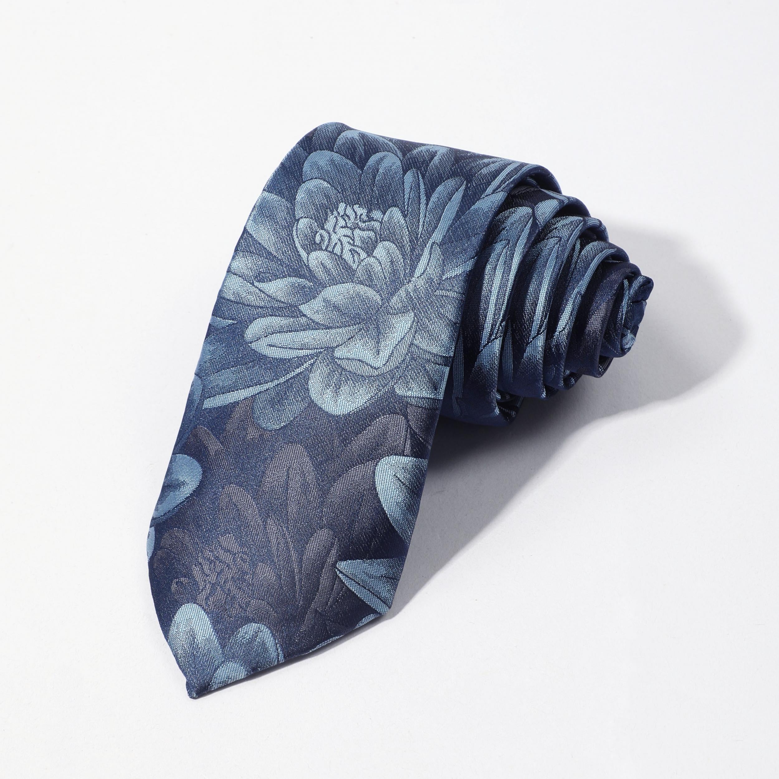 Peony Flower Ink Tie Stylish Necktie For Men