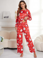 Christmas Lounge Set Long Sleeve Top & Pants Women's Sleepwear