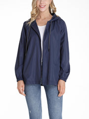 Women's Waterproof Hooded Raincoat Lightweight Packable Rain Jacket