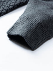 Diamond Pattern Knitted Sweater Men's Casual Warm Pullover Fall Winter