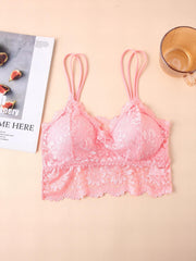 Lace Wireless Bra Double Straps Comfy & Breathable Women's Lingerie