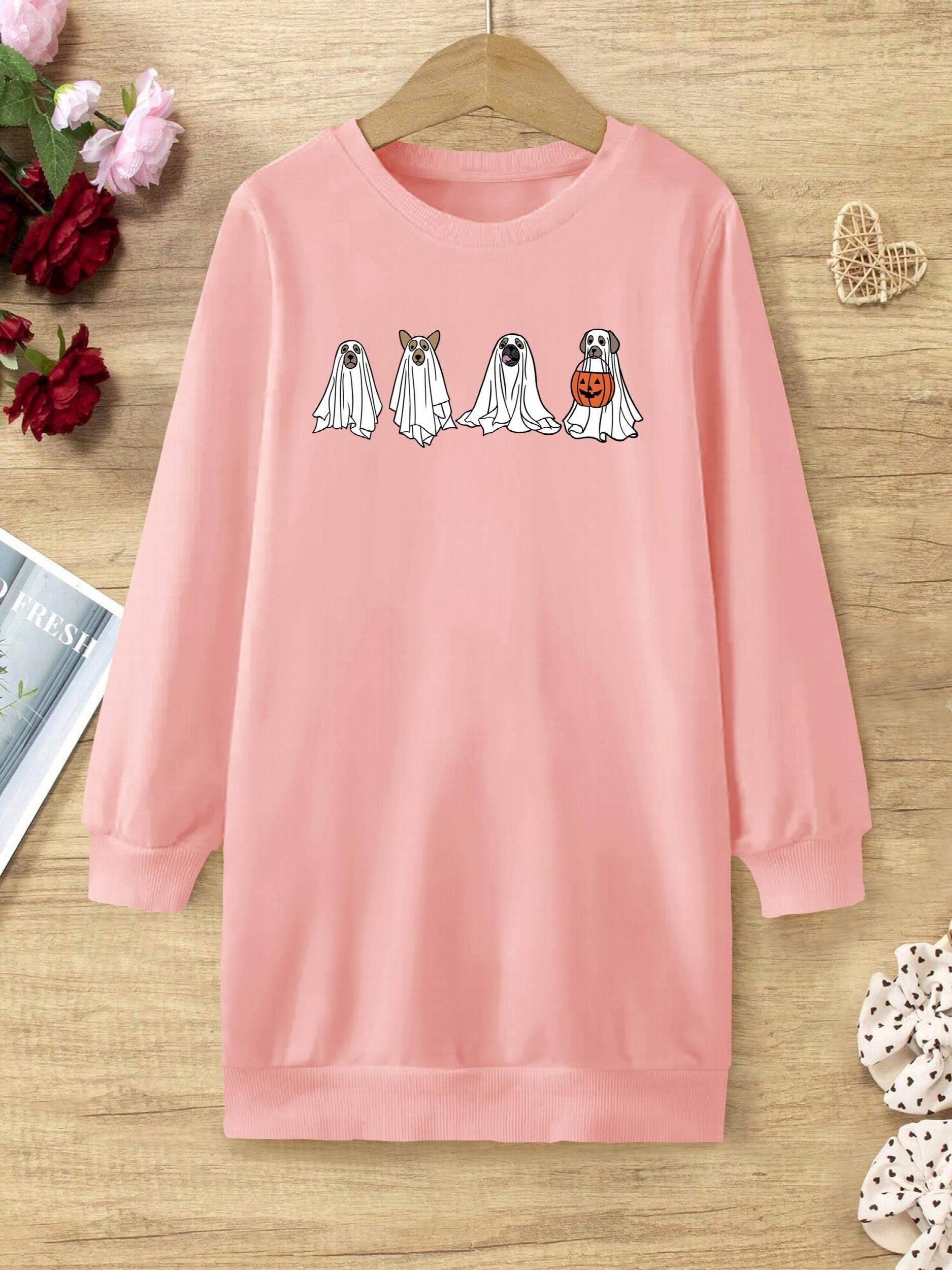 Ghost Halloween Sweatshirt Dress for Girls