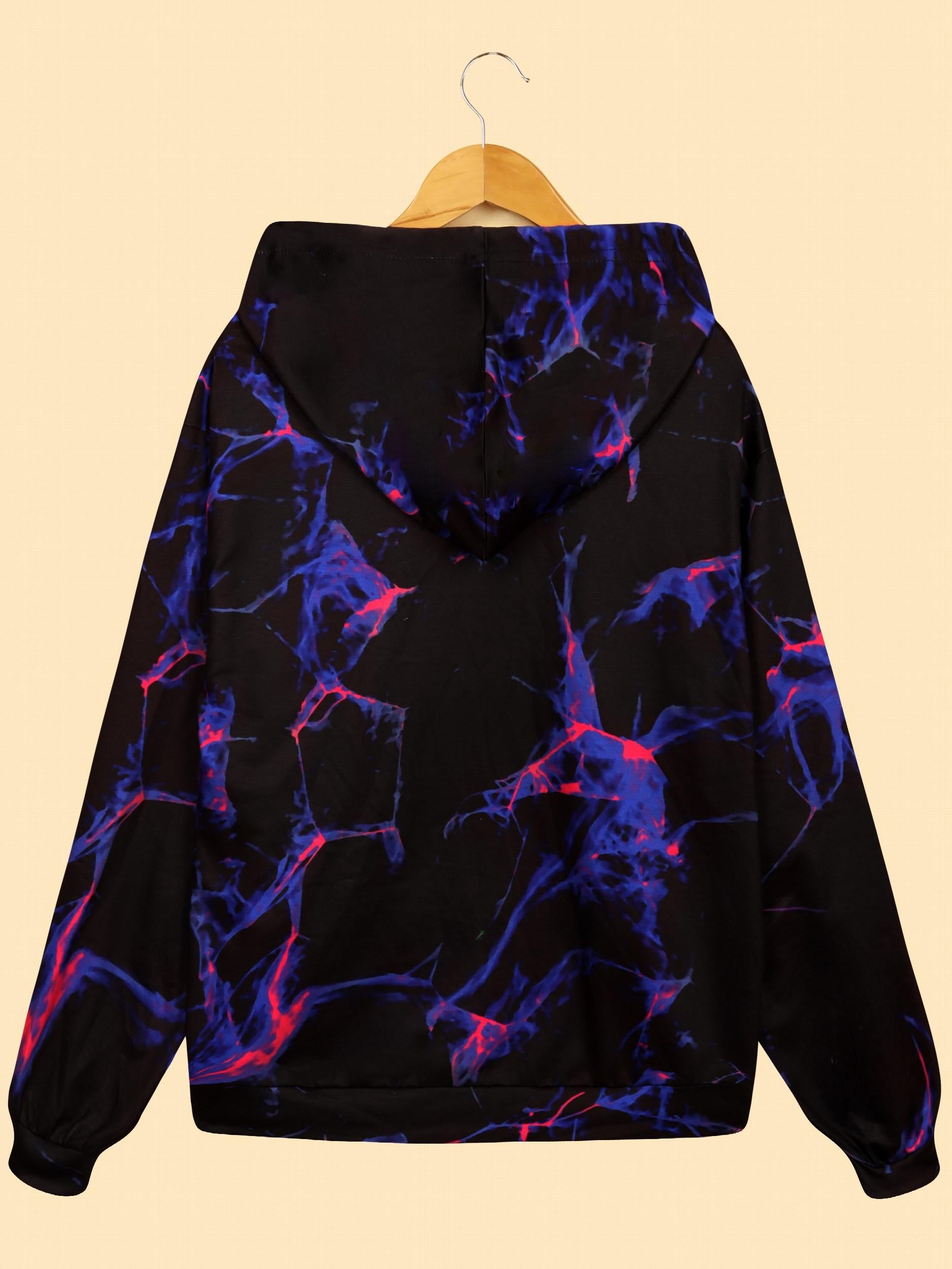 Tie Dye Sports Hooded Sweatshirt Street Casual Hoodie Women's Sporty Sweatshirt