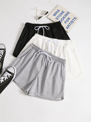 Sporty Elastic High Waist Shorts Women's Clothing