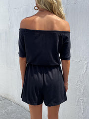 Off Shoulder Solid Jumpsuit Casual Jumpsuit For Women