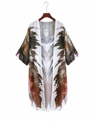 Dark Brown 2 Piece Beachwear Set Cover Up & Drawstring Pants