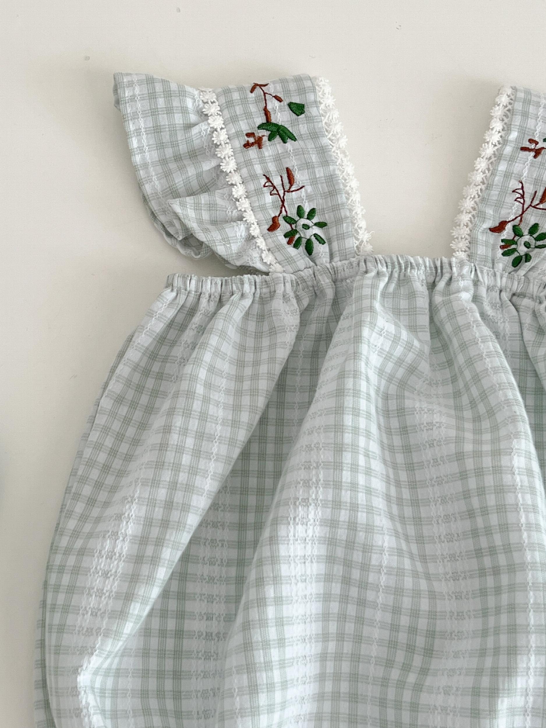 Plaid Sleeveless Onesie for Baby Girls