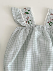 Plaid Sleeveless Onesie for Baby Girls