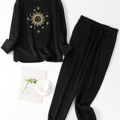 Sun Print Fleece Lounge Set