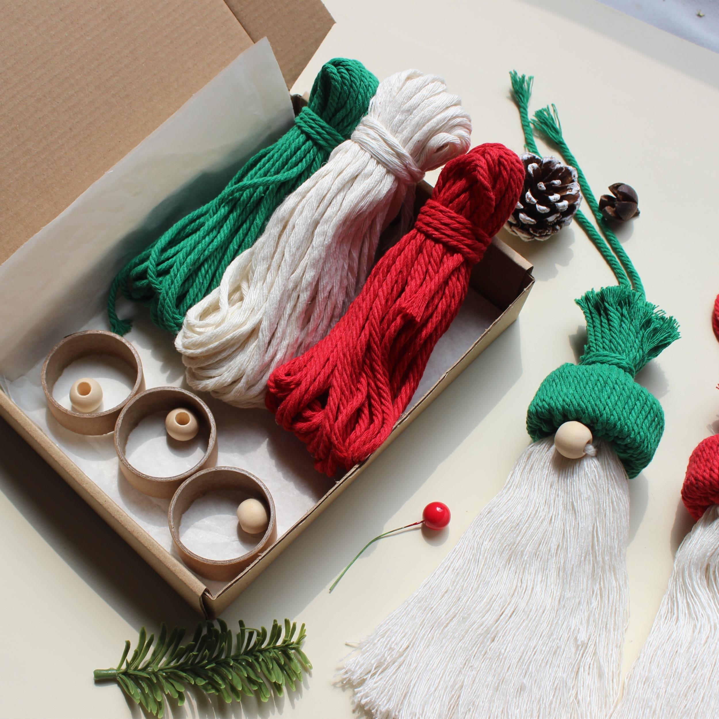 3pcs Macrame DIY Kit Christmas Santa Knitting Craft Perfect Gift