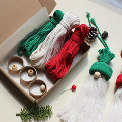3pcs Macrame DIY Kit Christmas Santa Knitting Craft Perfect Gift