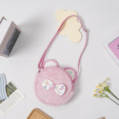 Cartoon Cat Plush Crossbody Bag for Girls