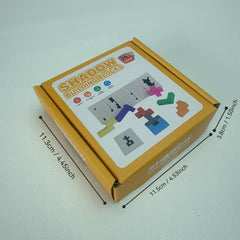 3D Wooden Shadow Matching Puzzle Colorful Cube Brain Teaser