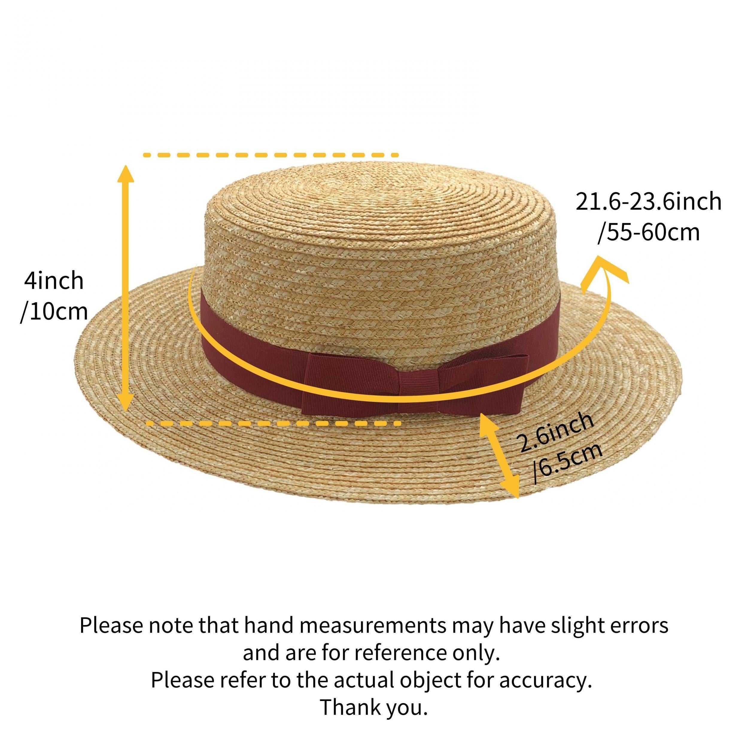 Red Decoration Belt Straw Hat Beach Hat For Men&Women