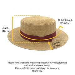 Red Decoration Belt Straw Hat Beach Hat For Men&Women