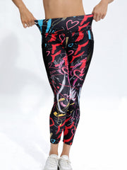 Printed Slimming Yoga Pants High Stretch Fitness Running Pants