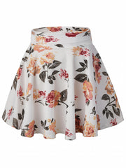 Floral Print Pleated Mini Skirt for Women