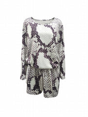 Animal Print Top & Drawstring Shorts 2 Piece Set