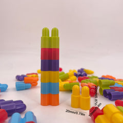 PP Material Building Block Construction Toy Plastic Toy Rocket Building Set Bull