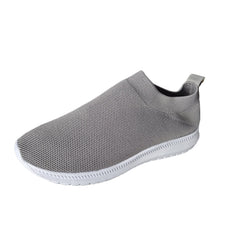 Women's Solid Slip On Sneakers Breathable Knit Flat Shoes