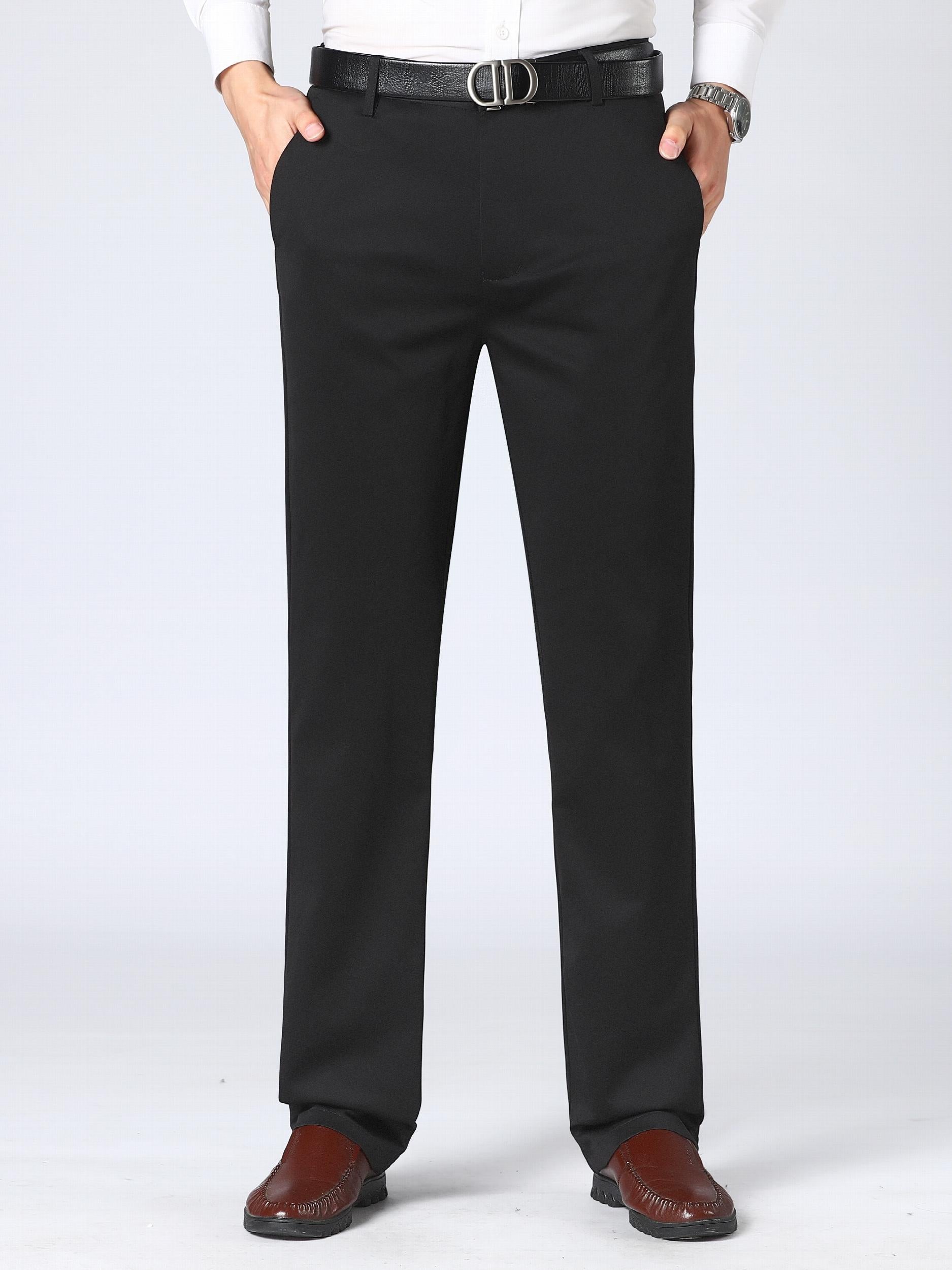 Men's Formal Solid Stretch Dress Pants for Business