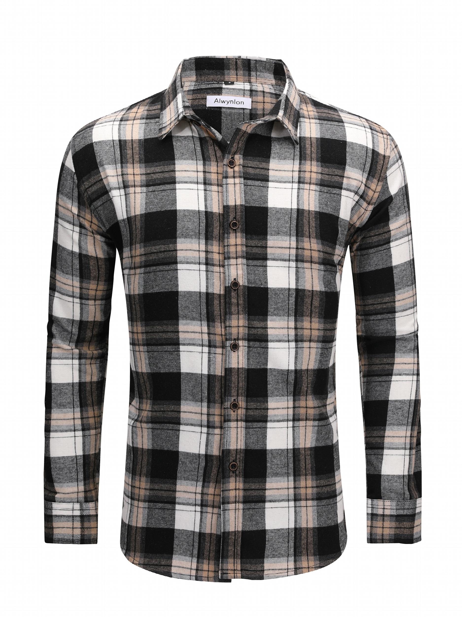 Men's Plaid Flannel Button Up Shirt