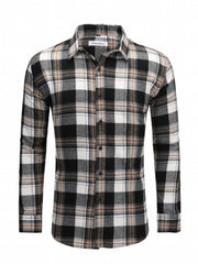Men's Plaid Flannel Button Up Shirt
