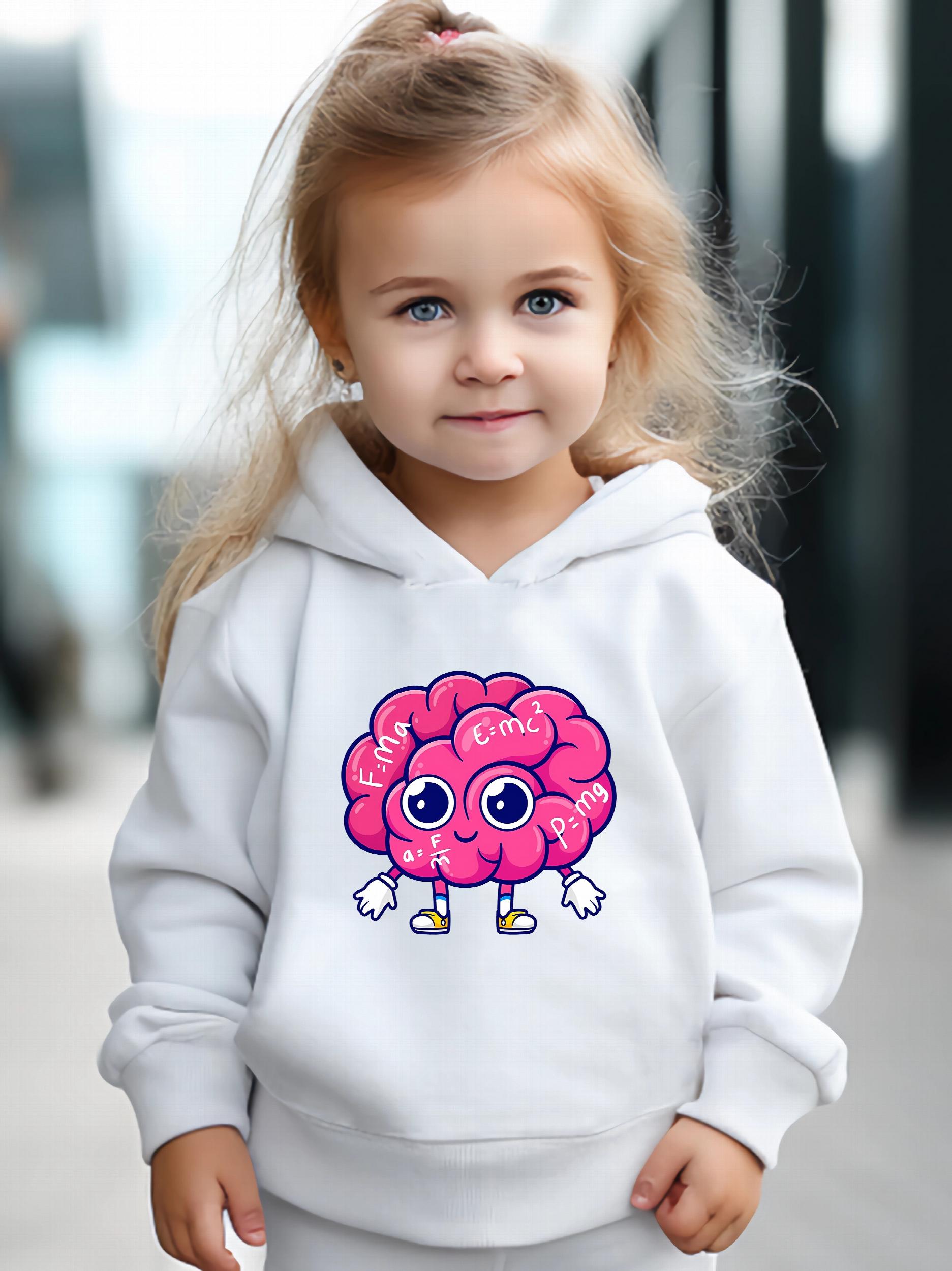 Cartoon Math Brain Pattern 2pcs Breathable Activewear Sets for Girls