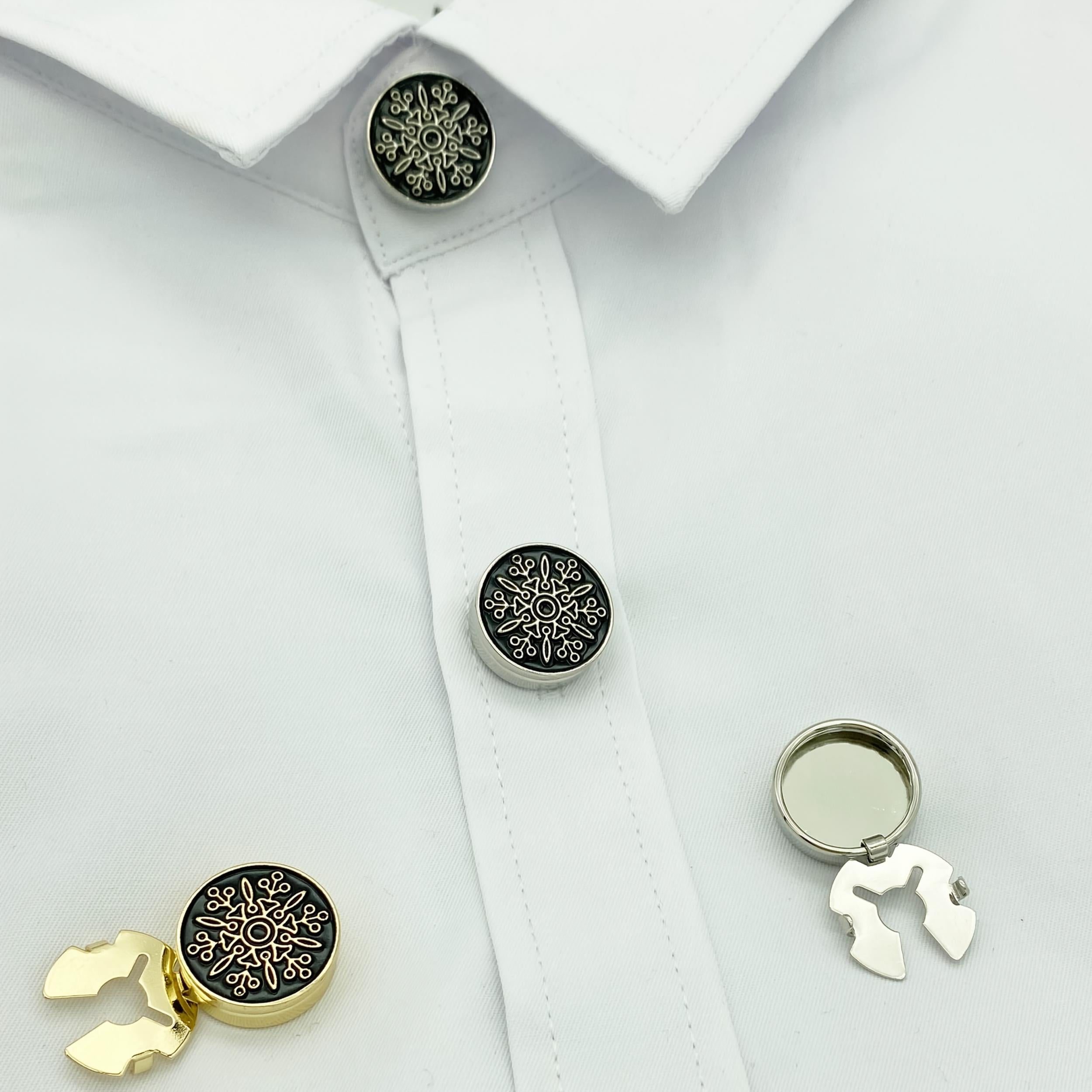 2pcs Minimalist Button Covers Shirt Accessories