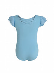 Girls Chiffon Ruffle Sleeve Leotard for Ballet Dancing