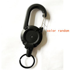 Round Carabiner Backpack Buckle Retractable Rebound Sports Keychain