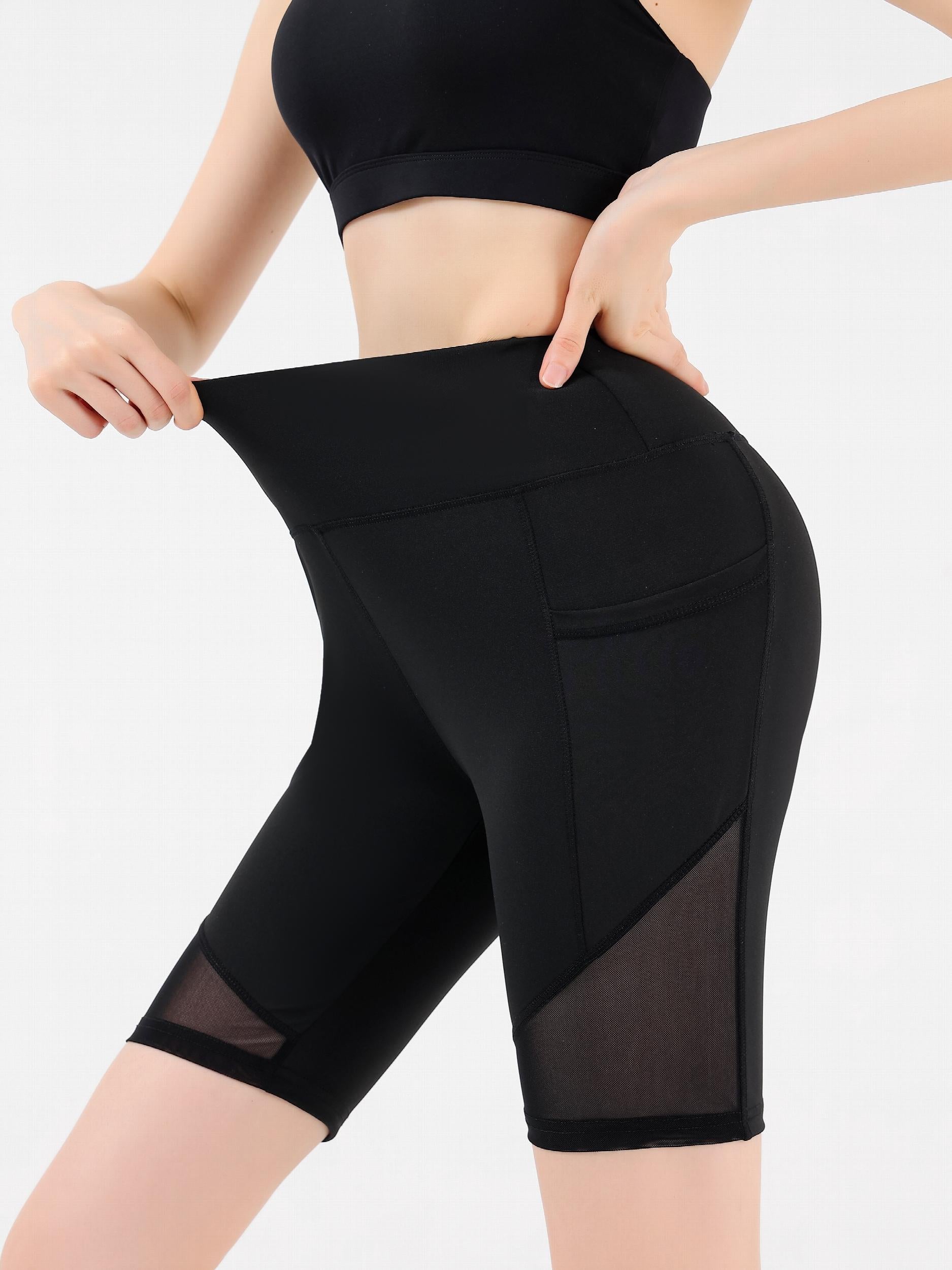 Women's Mesh Yoga Sports Shorts Butt Lifting Stretchy Leggings